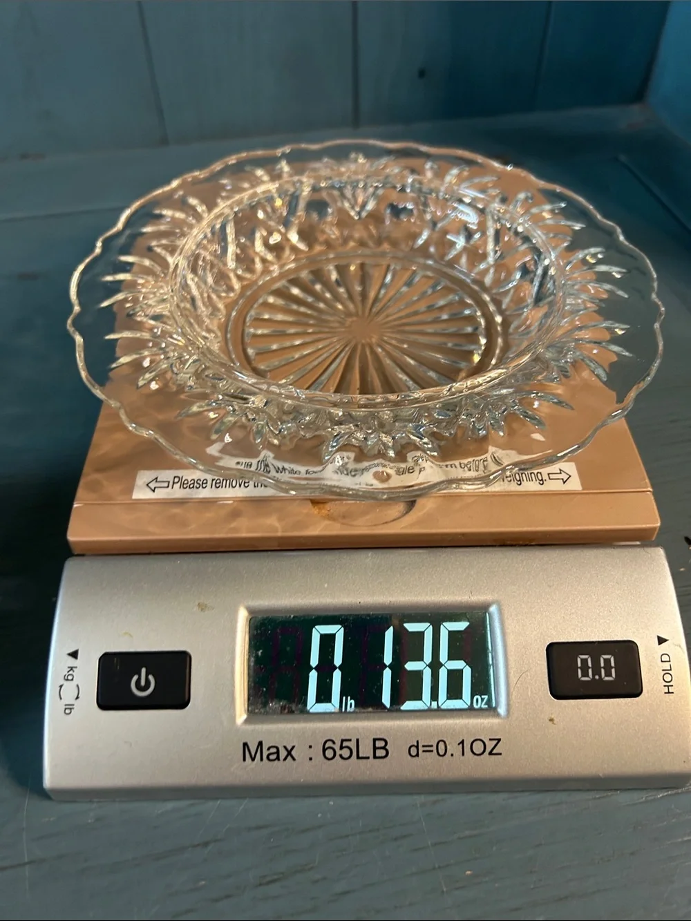 Anchor Hocking Clear Pressed Glass Sunburst Serving Plate